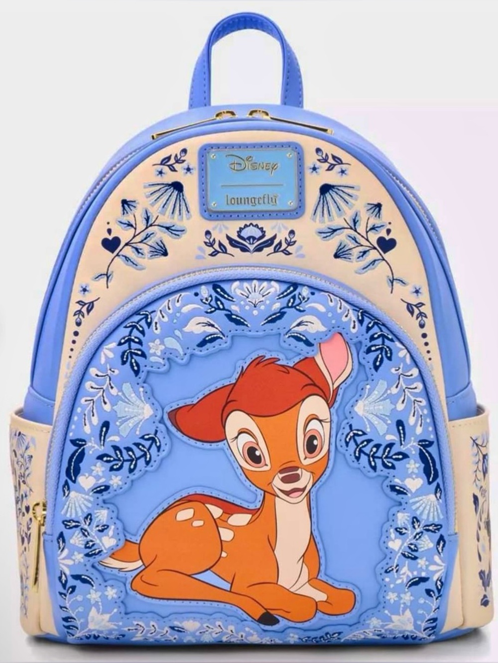 Loungefly Disney Bambi Floral Mini Backpack Blue Embroidered Thumper NWT